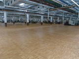 Podłogi drewniane w nowej hali firmy Hearing. Realizacja w Piotrkowie Trybunalskim. Zdjęcie nr: 14