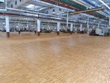 Podłogi drewniane w nowej hali firmy Hearing. Realizacja w Piotrkowie Trybunalskim. Zdjęcie nr: 2