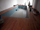Parkiet drewniany wokół basenu. Realizacja podłogi drewnianej Województwie lubuskim. Zdjęcie nr: 51