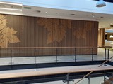 Ściany w drewnie. Realizacja w Focus Mall w Zielonej Górze. Zdjęcie nr: 1