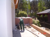 Taras drewniany - wylewanie betonu. Realizacja w Lubinie.